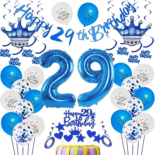 29. Geburtstag Dekoration Blau Luftballon 29.Geburtstag Blau 29. Tortendeko 29 Jahr Geburtstagsdeko Mann Blau 29 Jahr Mannn Geburtstagsdeko Blau 29. Mannn Party Deko 29 Jahr Dekoration Blau von Ohaoduo