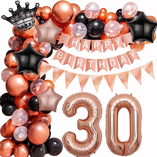 30. Geburtstag Frau Luftballon Girlande 30 Jahr Ballon Girlande 30 Geburtstag Dekoration Rosegold Schwarz 30 Jahr Geburtstagdeko 30. Luftballon Girlande Frau Luftballon 30. Geburtstag Deko von Ohaoduo