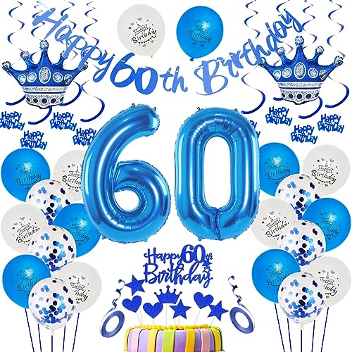 60. Geburtstag Dekoration Blau Luftballon 60.Geburtstag Blau 60. Tortendeko 60 Jahr Geburtstagsdeko Mann Blau 60 Jahr Mannn Geburtstagsdeko Blau 60. Mannn Party Deko 60 Jahr Dekoration Blau von Ohaoduo