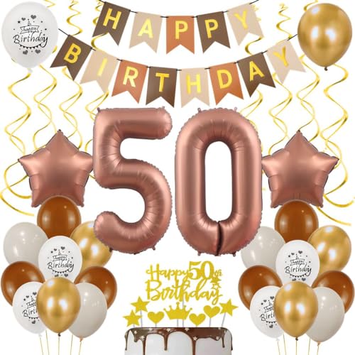 Braun 50 Luftballons, 50. Geburtstag Party Deko, Braun 50 Geburtstag Deko Frau Mann, Geburtstagsdeko 50 Braun Retro Kaffee, Braun Luftballons 50 Party Deko,Ballons 50 Geburtstag Deko Braun von Ohaoduo