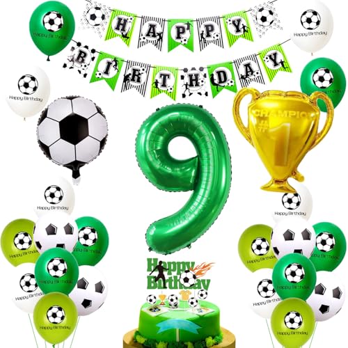 Grün Fussball Luftballon 9. Geburtstag ballon 9 Jahre Junge Fußball Geburtstagsdeko 9 Jahre Kindergeburtstag Deko Luftballon 9 Geburtstag Junge 9. Geburtstagsdeko Fußball 9 Geburtstag Deko von Ohaoduo