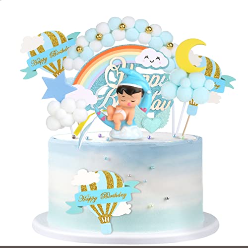 Ohaoduo Babyparty Tortendeko Blau, Baby Shower Kuchen Topper, Taufe Junge Geburtstag Kuchendeko, Cupcake Toppers Ohaoduo Babyparty Tortendeko Blau, Baby Shower Kuchen Topper, Taufe Junge Geburtstag Kuchendeko, Cupcake Toppers von Ohaoduo