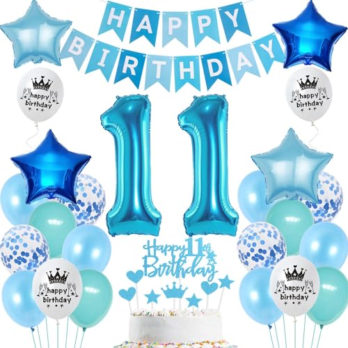 Ohaoduo luftsballons Deko 11. Geburtstag Junge Blau Tortendeko 11 Geburtstag Junge Deko 11 Geburtstag Junge Blau Geburtstag 11 jahre Junge Geburtstagsdeko 11 jahre Junge Ballon 11 Geburtstag Junge von Ohaoduo