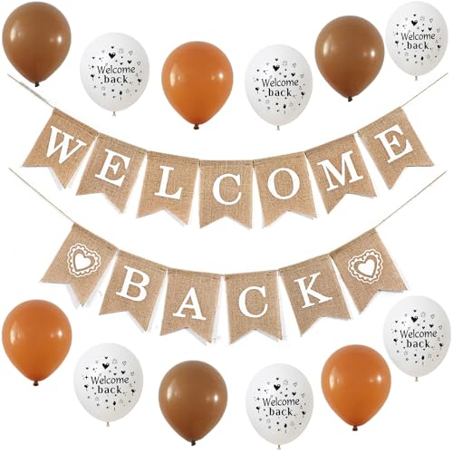 Welcome Back Girlande, Welcome Back Dekoration, Familienparty Deko, Willkommen Zurück Banner, Welcome Back Sackleinen Banner zurück zu Schule Dekoration Welcome Back Familie Partei Dekoration von Ohaoduo