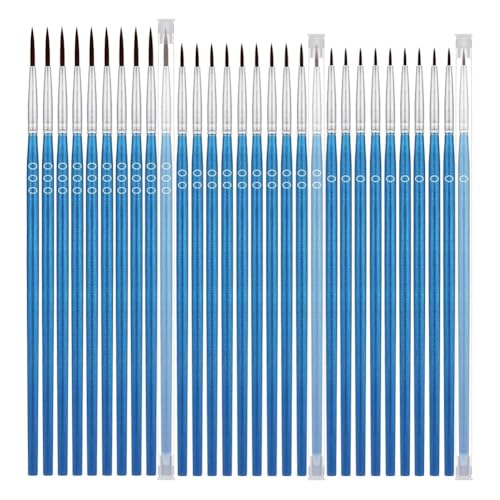 Ohewiiuk 30-Teiliges Kleines Pinselset mit Schutzkappen, Mikropinselset, Pinsel mit Spitze für Detailmalerei von Ohewiiuk