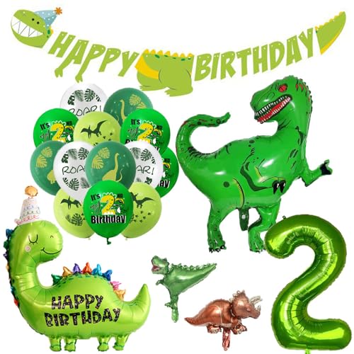 Geburtstagsdeko 2 Jahre Junge Kindergeburtstag Deko Jungen 2 Jahre Geburtstag Deko Junge Dino Folienballon 2 von Ohighing