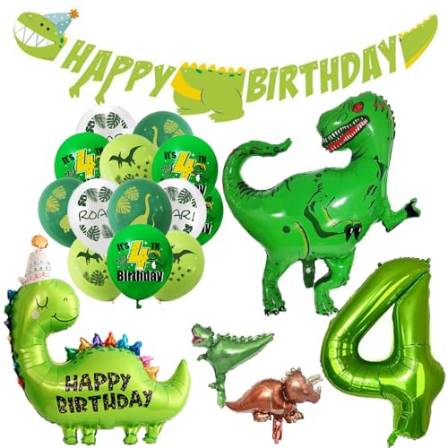 Geburtstagsdeko 4 Jahre Junge Kindergeburtstag Deko Jungen 4 Jahre Geburtstag Deko Junge Dino Folienballon 4 von Ohighing