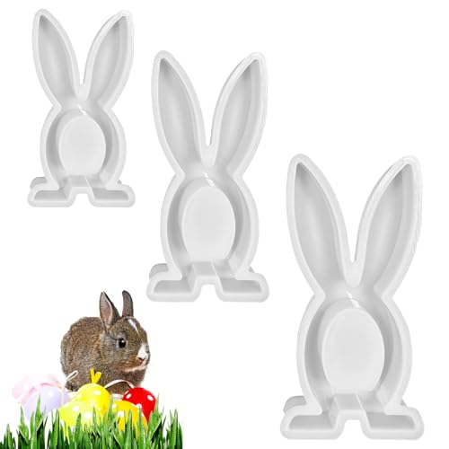 Silikon Gießformen Ostern,Silikonform Ostern Hase,Gießform Ostern Hasen,3 Stück Osterhase Silikonform,Osterhase Beton Zum Gießen,giessform Silikon Ostern,Easter Bunny Silicone Mould Ostergeschenke von Ohphnt