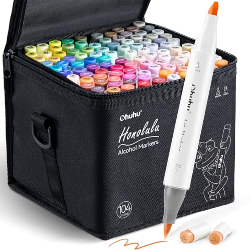 Ohuhu Marker Stifte, Pinsel Marker Stifte Doppelseitige Farbspitz Chisel & Brush Marker auf Alkoholbasis für Comics Pinsel Tip zum Skizzieren Kalligraphieren Zeichnen, Honolulu Serie Ohuhu Marker Stifte, Pinsel Marker Stifte Doppelseitige Farbspitz Chisel & Brush Marker auf Alkoholbasis für Comics Pinsel Tip zum Skizzieren Kalligraphieren Zeichnen, Honolulu Serie von Ohuhu