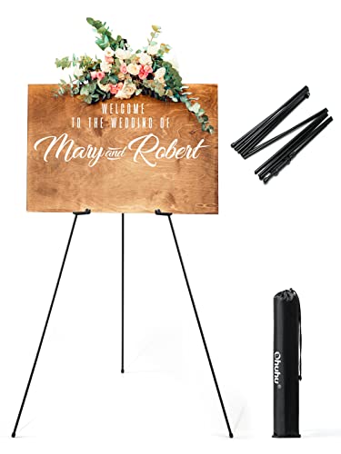 Portable Künstler Staffelei Stand: Ohuhu 160cm Verstellbares Stativ Tisch Kunst Leinwand Malerei Display - Easy Folding Studio Teleskop Boden Staffeleien für Hochzeit Poster Schwarz Innen Außen von Ohuhu