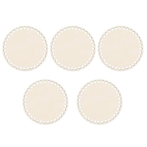 Oiieco 5 Stück Korbboden Korbboden Aus Holz Gehäkelter Korbboden Kreis Blank 10cm für DIY Korb Weberei Bastelarbeiten Craft Making Home Decoration, Primärfarbe von Oiieco