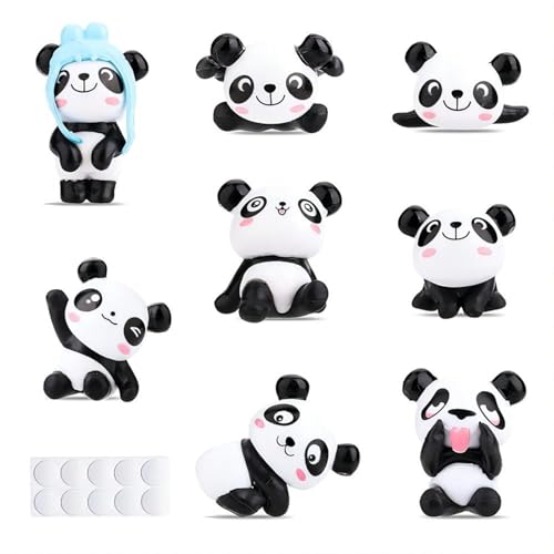 Oiieco Panda Deko Set, 8 Stück Niedliche Panda Deko für Torte, Cupcake und Garten, Süße Panda Ornamente, Ideal als Tortendeko und für Mikrolandschaft Dekoration von Oiieco