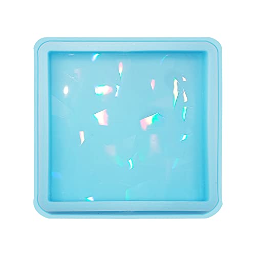 Oikabio Holographische Licht Schatten Tasse Pad Untersetzer Glas Epoxidharz Schimmel Silikon Form DIY Werkzeug Quadrat von Oikabio