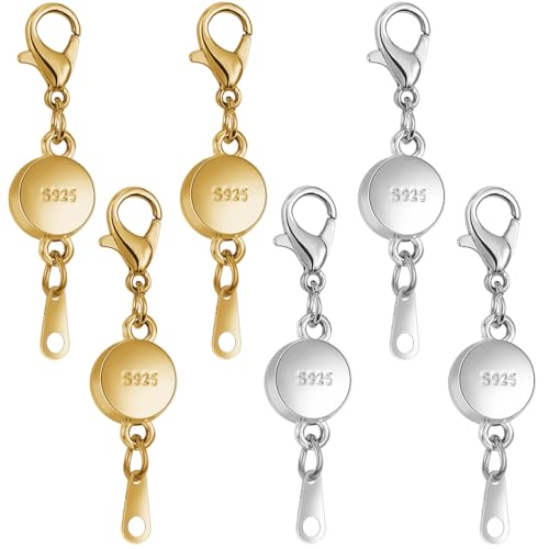 Magnetischer Schmuckverschluss aus 925er Silber, runde magnetische Halskettenverschlüsse und Verschlüsse, Magnetverschluss, Konverter für Schmuckherstellung, 6 Stück | Gold / Silber Magnetischer Schmuckverschluss aus 925er Silber, runde magnetische Halskettenverschlüsse und Verschlüsse, Magnetverschluss, Konverter für Schmuckherstellung, 6 Stück | Gold / Silber von Oilzorr
