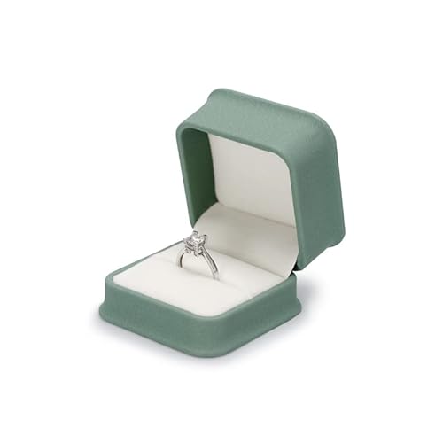 Oirlv Matcha Grün PU Leder Ring Box Schmuckschatulle Geschenkbox für Hochzeit, Antrag, Jahrestag, Valentinstag, Einkaufszentrum Schmuckdisplay (Ringbox) von Oirlv