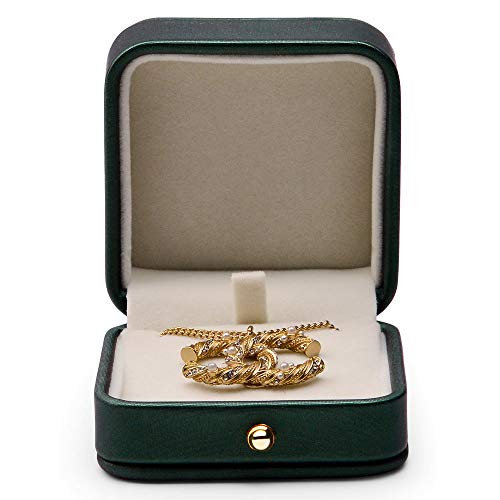 Oirlv Premium Leder Halskette Anhänger Box Samt Innenausstattung Schmuck Geschenkbox Lange Kette Halskette Display Aufbewahrungsbox von Oirlv