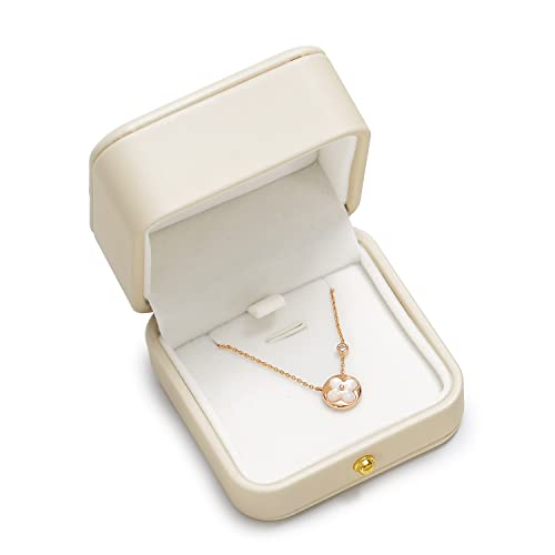 Oirlv Premium Leder Halskette Geschenkbox Weiß Halskette Boxen für Schmuck Geschenk Samt Innen Anhänger Box (Halskette Box) von Oirlv