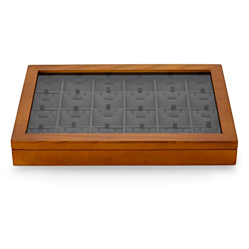 Oirlv Schmuckschatulle Holz Schmuckschatulle Organizer mit Deckel für Halsketten Ohrringe Armband Halskette Schmuck Display Box Schmuck Aufbewahrungsbox (grau (Halskettenbox)) von Oirlv