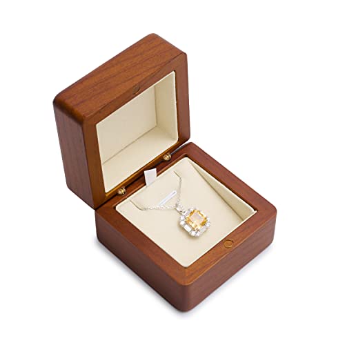 Oirlv Vintage Holz Anhänger Box Elegante Halskette Box Halskette Aufbewahrungsbox für Verlobung Jahrestag Valentinstag Geschenkbox (Cremeweiß) von Oirlv