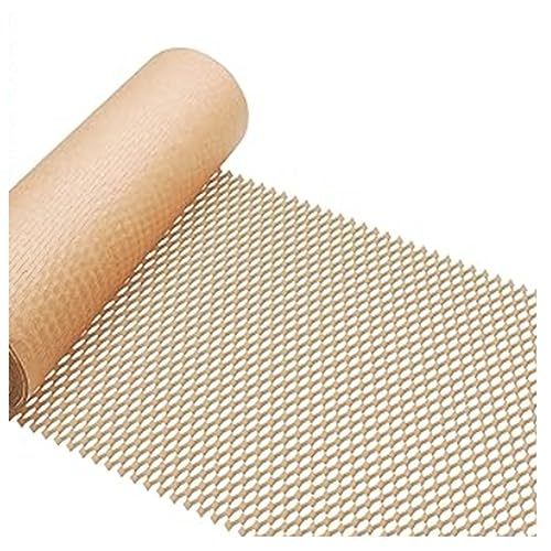 Okeeyseda 1PCS Floraler Verpackungspapier Kraftpapier Bio-Abbaubar Anti-Kollisionsgitter Honigwaben-Geschenkpapier 30cmx50 Meter von Okeeyseda