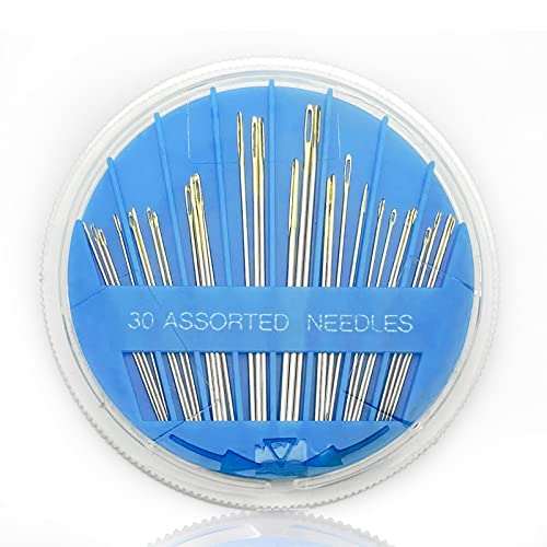 Olakin Nähnadeln[30 Stück], 3.2cm-51cm Nähen Nadeln, Handnadeln, Garn-Stricknadeln, Sticknadeln, Inklusive Aller zum Handnähen Benötigten Längen (Blau) von Olakin