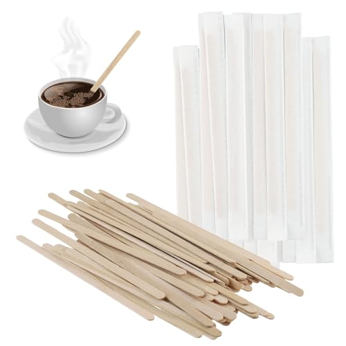 200 Stück Kaffeerührstäbchen, Eisstiele Holz, Holz Rührstäbchen 14 cm Einweg-Kaffeestäbchen, Stäbchen zum Mischen von Kaffee für Tee Und Kaffee Milch Saft Holzstäbchen Zum Basteln von OldPAPA