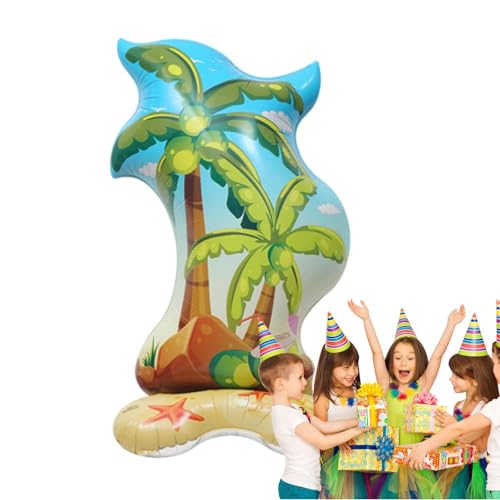 Oldmoom Palmen-Luftballons, Palmen-Partydekorationen,Aluminiumfolie-Palme-Sommer-Schlauchboote | Foto-Requisiten für tropische Partys im Hawaii-Stil für Babypartys, hawaiianische Luau-Partys von Oldmoom