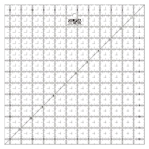 Olfa QR12S Quilten Lineal Anti-Rutsch Square, 12,5 x 12,5 Zoll von Olfa