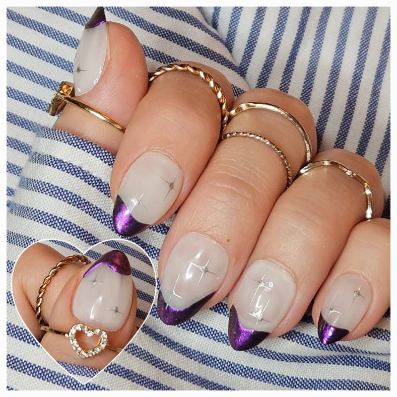 Lila Chrome French Press On Nails von OlisCreativeFactory