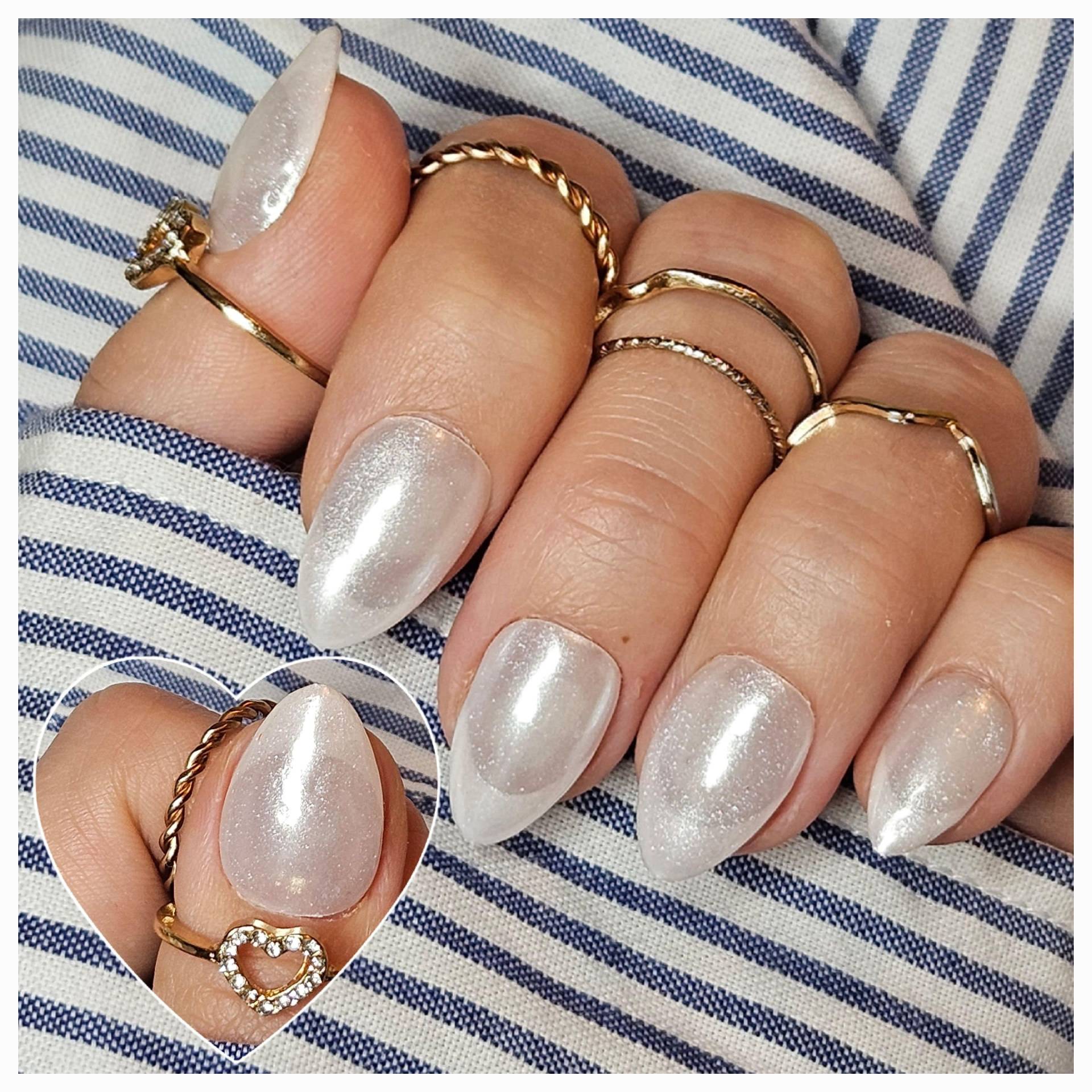 Weiß French Chrome Press On Nails von OlisCreativeFactory