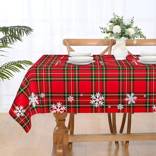 OliveSleep Tischdecke, rechteckig, weihnachtlich, abwischbar, Polyester, abwischbar, wasserdicht, Tischdecke für Zuhause, Esszimmer, Küche (Tischdecke 17, 110 x 140 cm) von OliveSleep