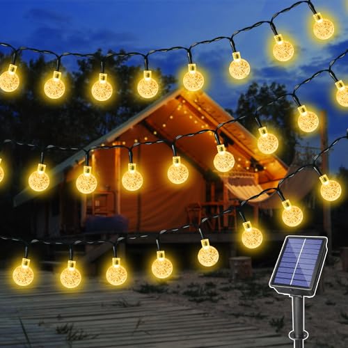 Ollny Solar Lichterkette Aussen 5M 30 LED, IP65 wasserdicht Lichterkette Außen Solar mit 8 Modi, Solar Lichterkette Outdoor für Garten Terrasse Balkon Hochzeit(Warmweiß) von Ollny