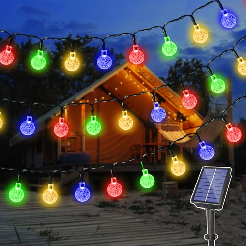 Ollny Solar Lichterkette Aussen wetterfest 5M 30 LED, IP65 wasserdicht Lichterkette Außen Solar mit 8 Modi, Solar Lichterkette Outdoor für Garten Terrasse Balkon Hochzeit(Bunt) von Ollny