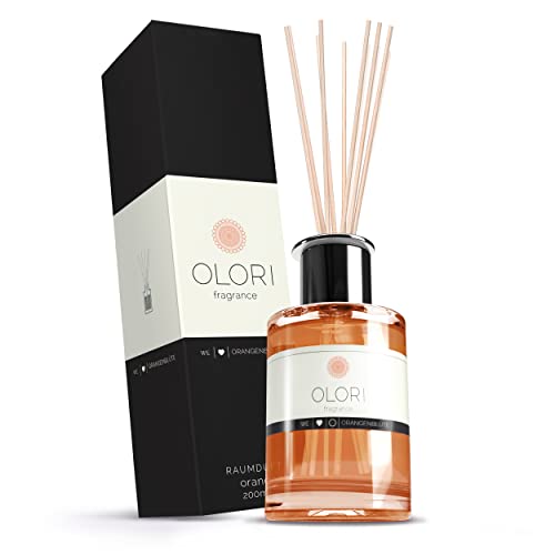 Duftöl Orangenblüte - Diffuser mit Stäbchen - Raumduft mit ätherischen Ölen frisch, fruchtig, spritzig - 100% Natürlich erfrischender Sommer-Duft - Duftstäbchen als Raumerfrischer für Wohnung (200ml) von Olori