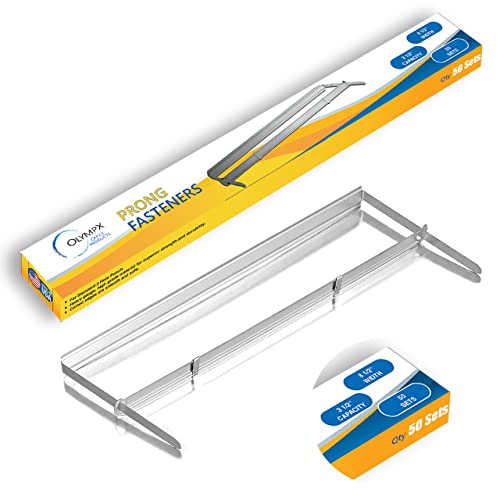 Olympx Papierverschluss-Set für Standard-2-Locher, 21,6 cm, 50 Stück von Olympx