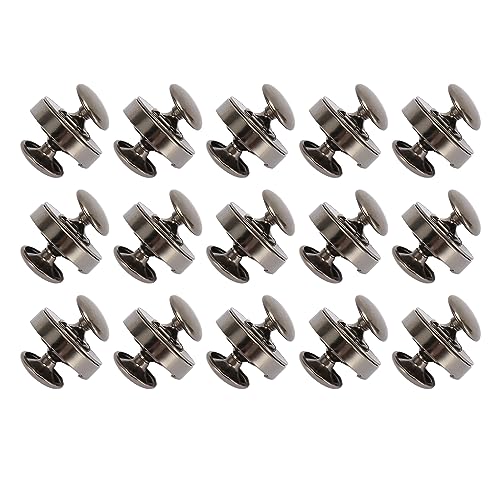 Magnetische Druckknöpfe, Legierung mit Hoher Härte, Einfache Installation, 18 X 5 Mm Langlebige Magnetische Druckknöpfe, 50 Sets für Kleidung (Silber schwarz) von Omabeta