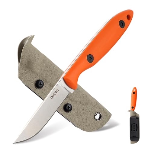 Omesio DC53 Stahl Messer Feststehende Klinge, Gürtelmesser Klein Ergonomischer G10 Griff mit Kydex-Scheide, Full Tang Survival Messer für Männer Frauen Outdoor Camping (Farbe) von Omesio