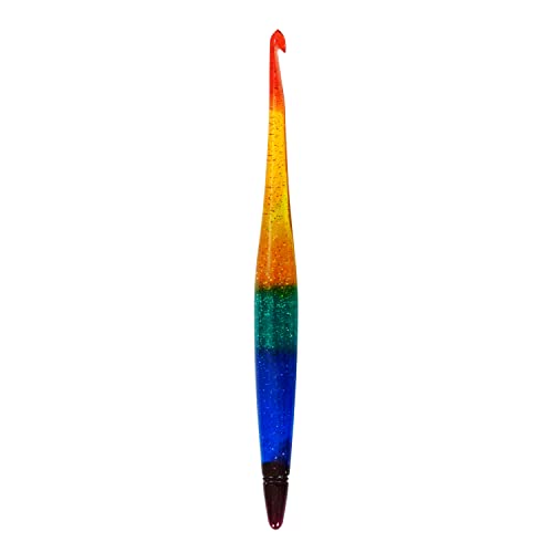 OMMI CROCHET Ommi Häkelhaken mit ergonomischem Griff | Handgemachte 17 cms Häkelhaken | Häkelnadel - fertige kunstvolles Garn an | Das perfekte Geschenk! (Rainbow, 8 mm) von Ommi Crochet