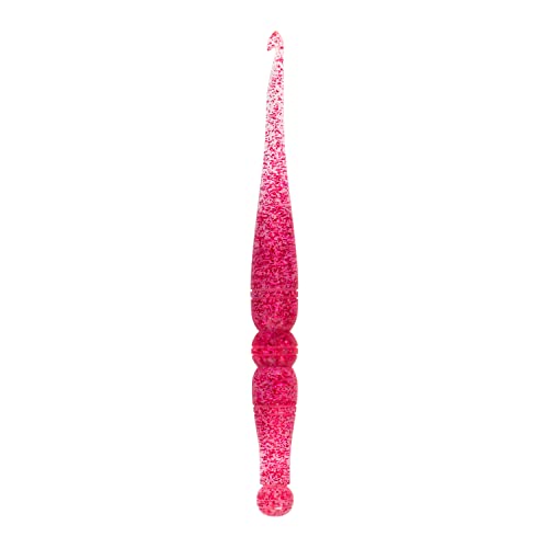 Ommi Häkelhaken mit ergonomischem Griff | Handgemachte 16.5 cms Häkelhaken | Häkelnadel - fertige kunstvolles Garn an | Das perfekte Geschenk! (Pink Glitter, 10 mm) von Ommi Crochet