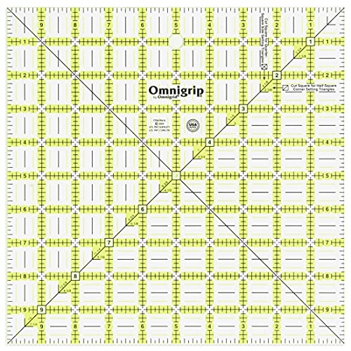 Omnigrid RN10 Omnigrip 10in Square Ruler Lineal, Grün, 10" x 10" von Omnigrid