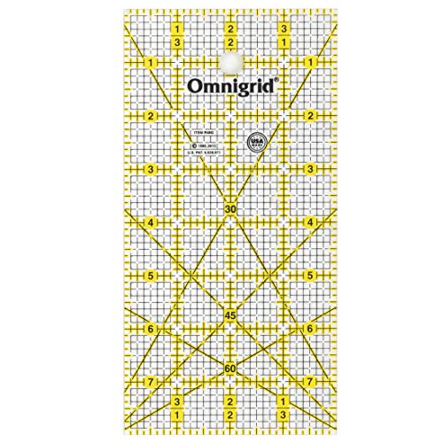 Prym Omnigrid 4" x 8" Grid Ruler Lineal, Kunststoff, farblos, 5 mm von Omnigrid