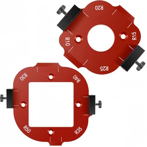 4-in-1 runde Eckradius-Schablone, Aluminiumlegierung, Bogenwinkel-Positionierungsschablone, tragbare Radiusvorrichtung, Fräserschablone, verstellbare Holzbearbeitungsführung für Holzbearbeitung, DIY, von Omuotaut