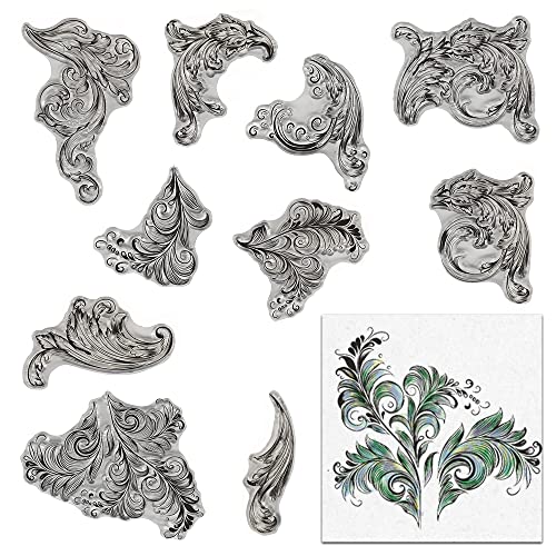 Kurze Vintage Retro Blume Clear Stamps für Kartenherstellung Dekoration DIY Scrapbooking Blumenmuster Transparente Gummidichtung Stempel für Fotokarte Album Basteln Zubehör von On-Airstore