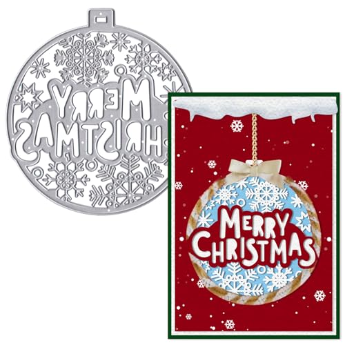 Metall-Stanzschablone "Merry Christmas" für Kartenherstellung, Weihnachts-Stanzformen, Karbonstahl, Prägeschablone, Schablone, Stanzwerkzeuge für DIY, Scrapbooking, Papierkarten, Fotoalbum, von On-Airstore