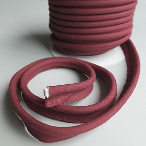 Paspelband zum Einnähen, 7 mm Kordel, Baumwoll-Polyester-Mischgewebe, Schrägschnitt, Meterware, erhältlich in verschiedenen Farben, Polyester baumwolle, Wine Burgundy, 7 mm von On Trend Fabrics