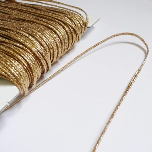 Lurex Russia Braid 3 mm breit (Soutacheschnur), metallische Schnur, Gold, 25 m von On Trend Fabrics