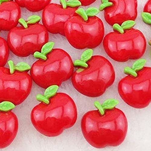 50pcs Harz Red Fruit Flatback Button Craft Applices für Heiligabend von OnIUeZky