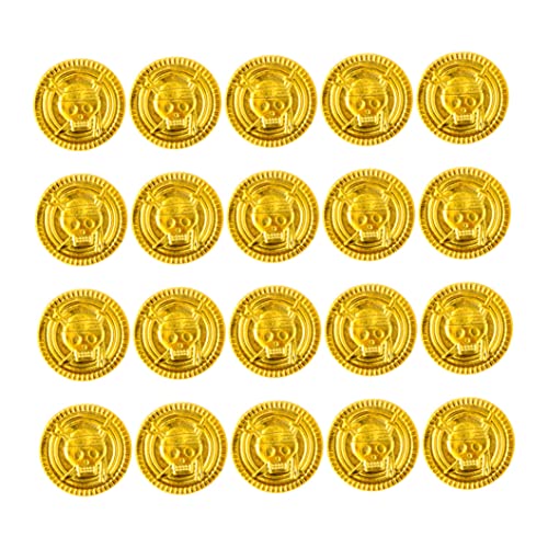 OnIUeZky Pirate Gold Coin Halloween Plastic Treasure Huntspiel Requisiten für Party 20pcs. von OnIUeZky