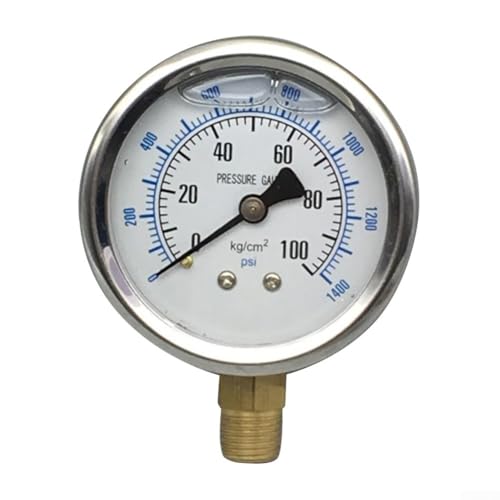 Oniissy Überwachen Sie einfach Öl- und Luftdruck mit dem genauen, 60 mm für YN60 Axialkanten-Seismic-Manometer für Öl- und Luftmessung, für industrielle Anwendungen und Effizienz (0–15 kg) von Oniissy