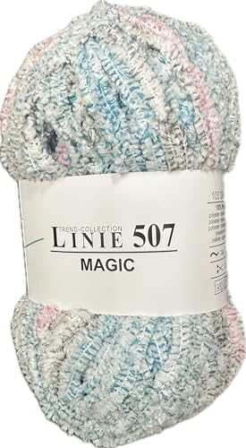 Chenillewolle bunt Kuschelwolle zum Häkeln und Stricken | Flauschgarn Online Linie 507 Magic | Wolle für Babydecke, 100g Nadelstärke 6-7 mm (106) von Online Garne